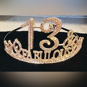 Sparkling Fabulous 13 Gold Tiara